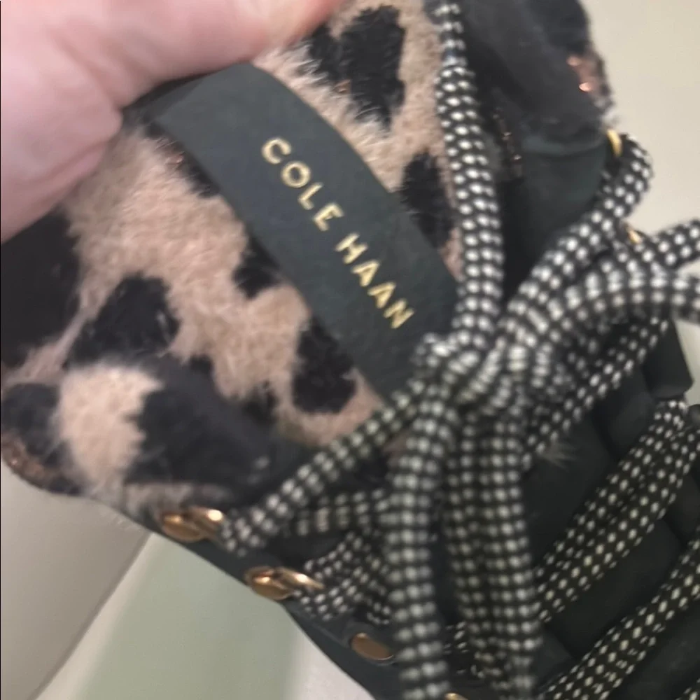 Cole Haan Black Winter Rain Boots with Rugged Sole - Picture 3 of 12